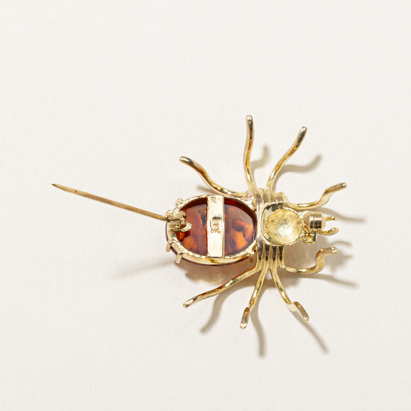 Vintage Amber Spider Brooch - 5.00ct Natural Baltic Amber Jewelry - Handcrafted Vintage Spider Pin for Women - Perfect for Halloween Costume, Gothic Fashion & Jewelry Collection