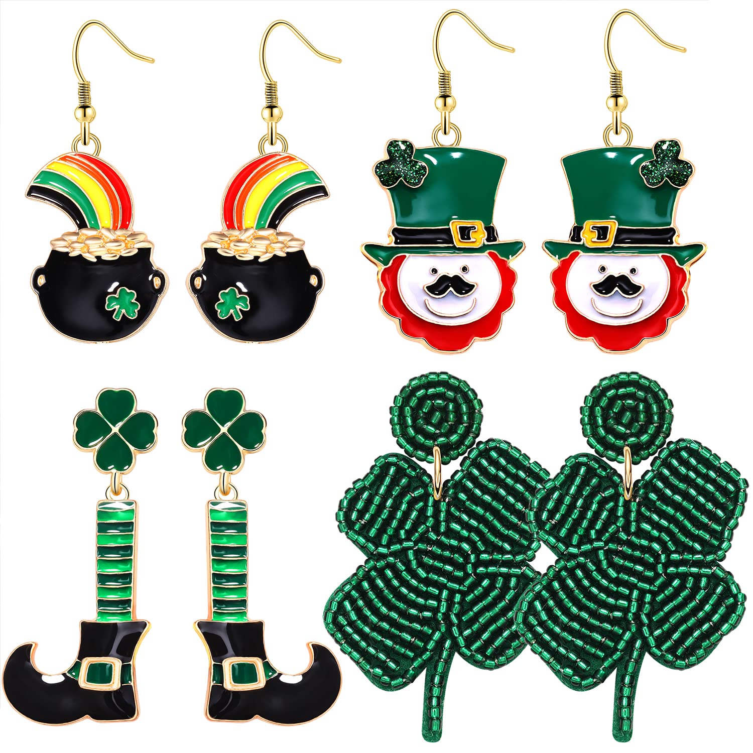 Festive Christmas Tree & Snowflake Beaded Dangle Earrings for Women - Holiday Party Jewelry Gifts for Christmas, New Year & Mardi Gras Celebrations | Perfect for Office Parties, Family Gatherings & Festive Occasions