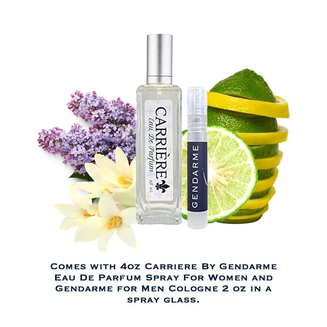 Gendarme Carriere Eau De Parfum Spray for Women & Men - 4 oz Cologne Perfume Gift Set with Glass Bottle | Perfect for Daily Wear, Office, Date Night & Special Occasions