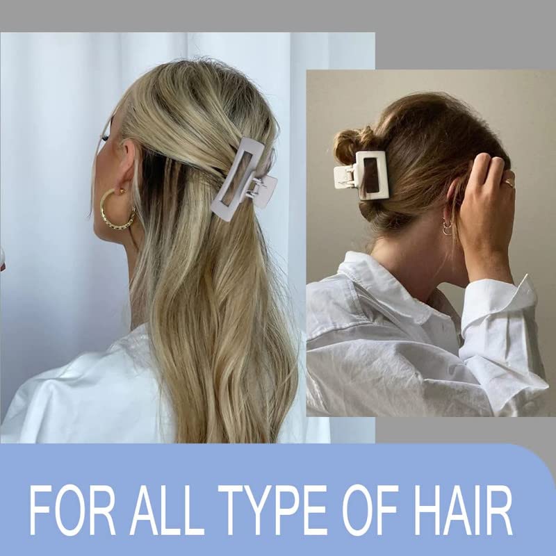 Staila 8-Piece Hair Claw Clip Set for Women - 4 Large Clips for Thick Hair & 4 Small Clips for Thin Hair - Strong Hold Hair Accessories for Ponytail, Bun, Updo Hairstyles - Perfect for Work, Gym, and Everyday Use