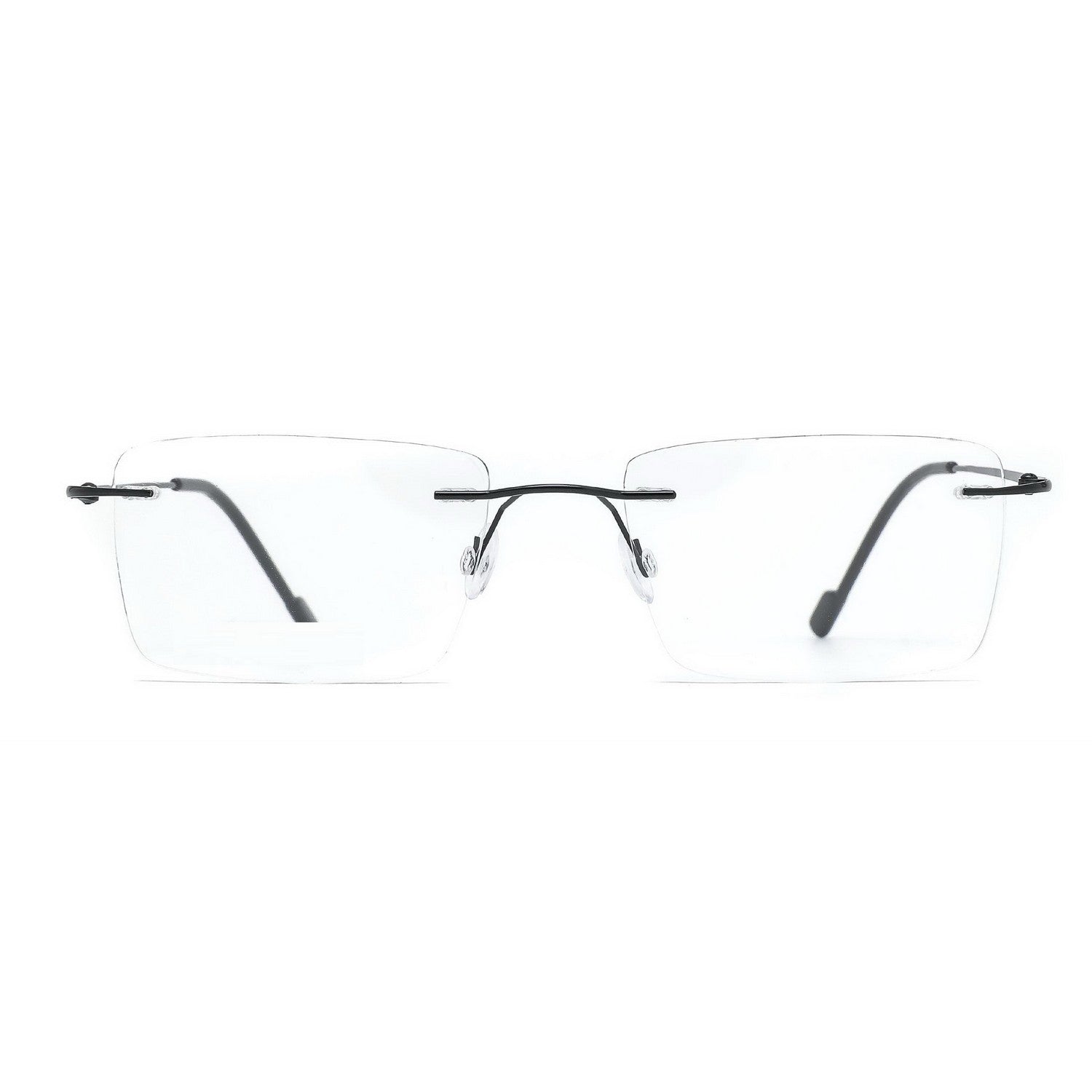 Stylish Rectangle Rimless Glasses for Men & Women - Lightweight Frameless Eyewear with Clear Lenses for Office, Reading & Everyday Use
