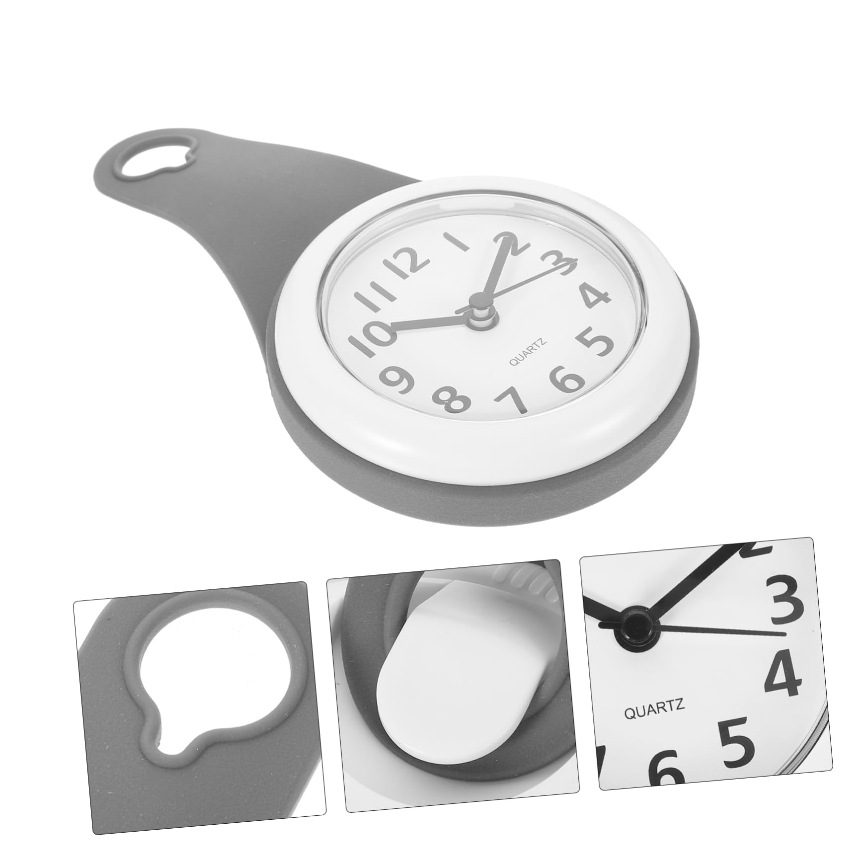 FOMIYES Small Waterproof Bathroom Wall Clock with Suction Cup - Plastic Bathtub Clock for Shower, Kitchen, or Office Decor - Easy to Install on Tile, Glass, or Railings
