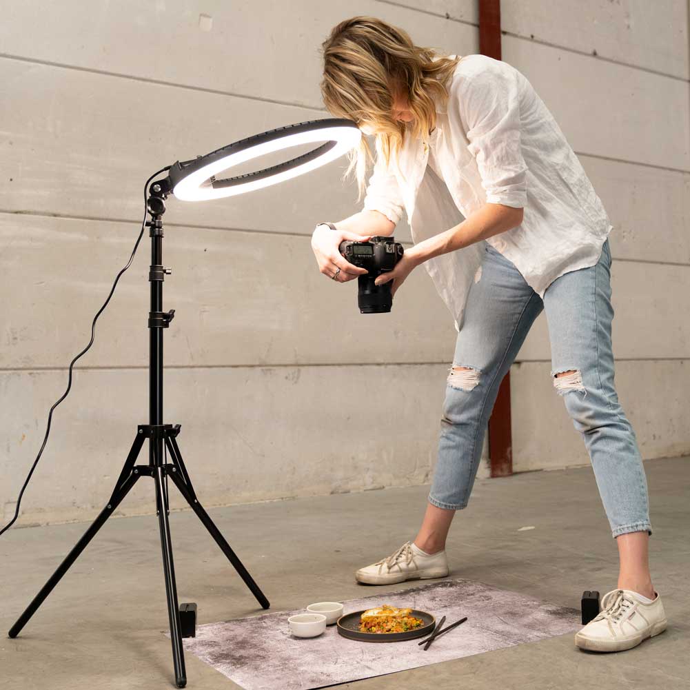Brunswick Textured Concrete Flat Lay Instagram Backdrop - 56cm x 87cm Photo Background for Product Photography, Social Media Content & Blog Styling