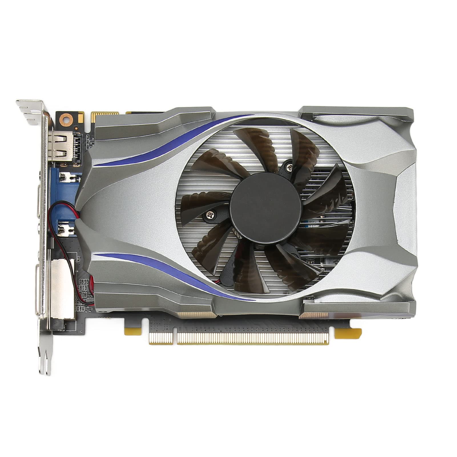 Yctze 2GB GDDR5 Gaming Graphics Card with 128BIT Memory, 192 CUDA Cores & 32 Texture Units | 3200MHz Memory Frequency | Single Fan Cooling | DirectX11 Support | DVI VGA HD Interface for PC Gaming, Video Editing & 3D Rendering