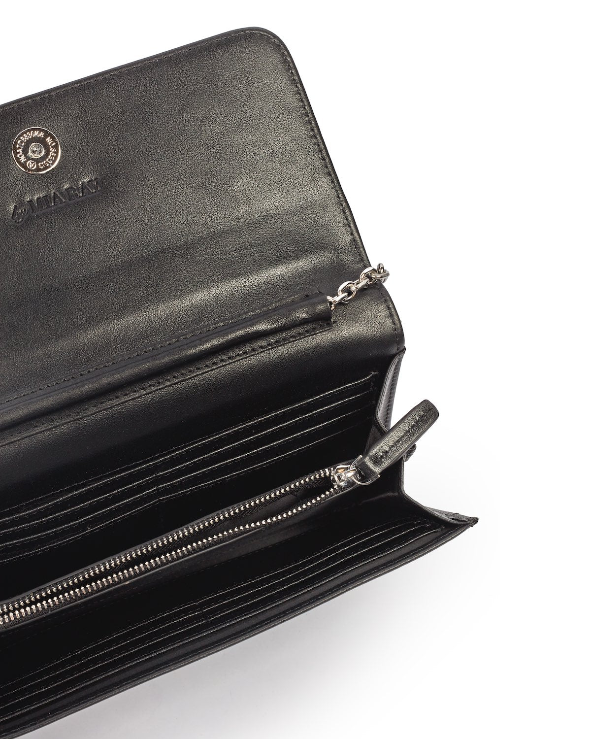 MONOGRAM GUNMETAL WOC Crossbody Bag - Black Leather Wallet on Chain for Women | Perfect for Evening Parties, Date Nights & Special Occasions