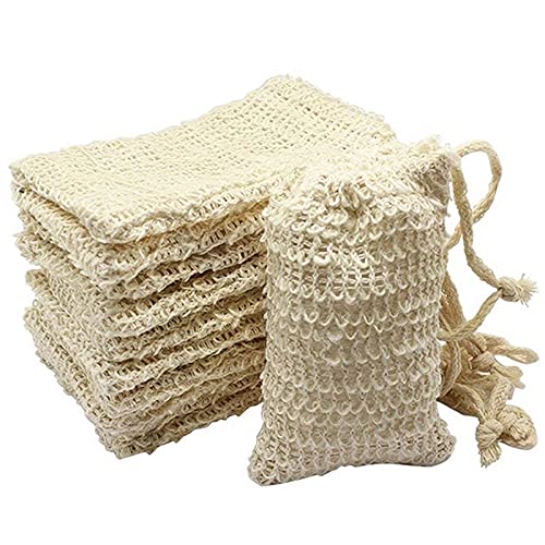 Giilayky 30-Pack Natural Sisal Soap Saver Pouch - Exfoliating Soap Holder for Shower & Bath - Eco-Friendly Soap Bag for Gentle Skin Exfoliation & Storage