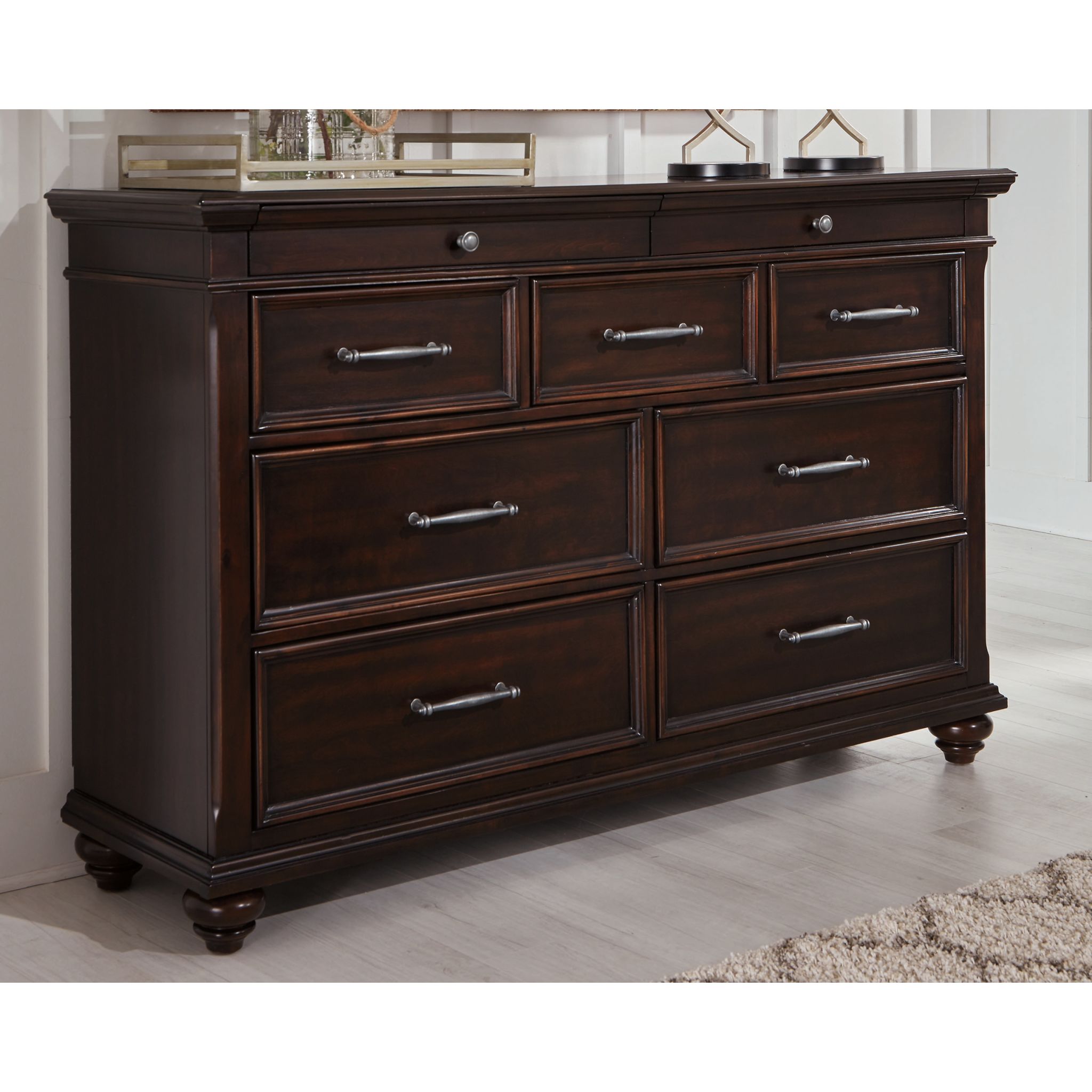 Brynhurst Dresser - Dark Brown Wooden Chest of Drawers for Bedroom & Living Room Storage | Stylish & Functional Furniture