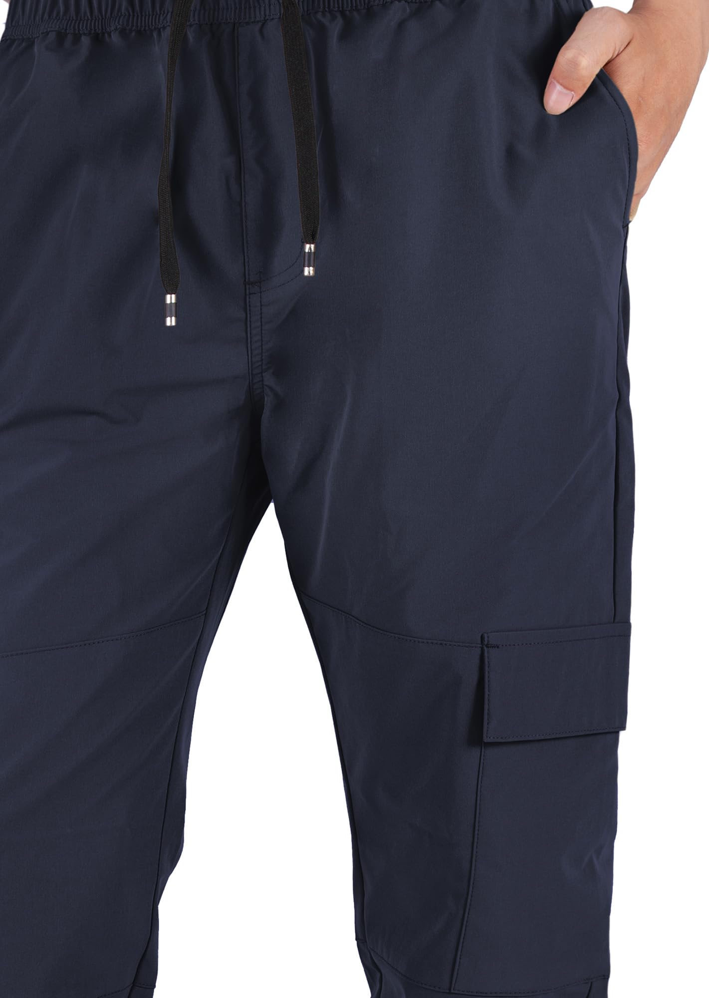 ITALYMORN Men's Lightweight Cargo Jogger Pants - 6 Pocket Slim Fit Casual Trousers with Elastic Waistband for Outdoor Running, Workout & Everyday Wear | Comfortable Travel & Lounge Pants for Men
