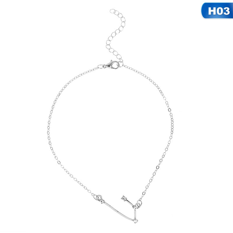 12 Constellation Charm Anklet - Zodiac Star Sign Foot Jewelry for Women, Perfect for Beach Parties & Boho Fashion