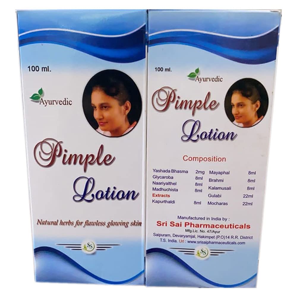 Best Pimple Lotion for Clear Skin | Sri Sai Pharmaceuticals Acne Treatment (2-Pack, 100ml Each) | Perfect for Oily & Acne-Prone Skin Care Routine