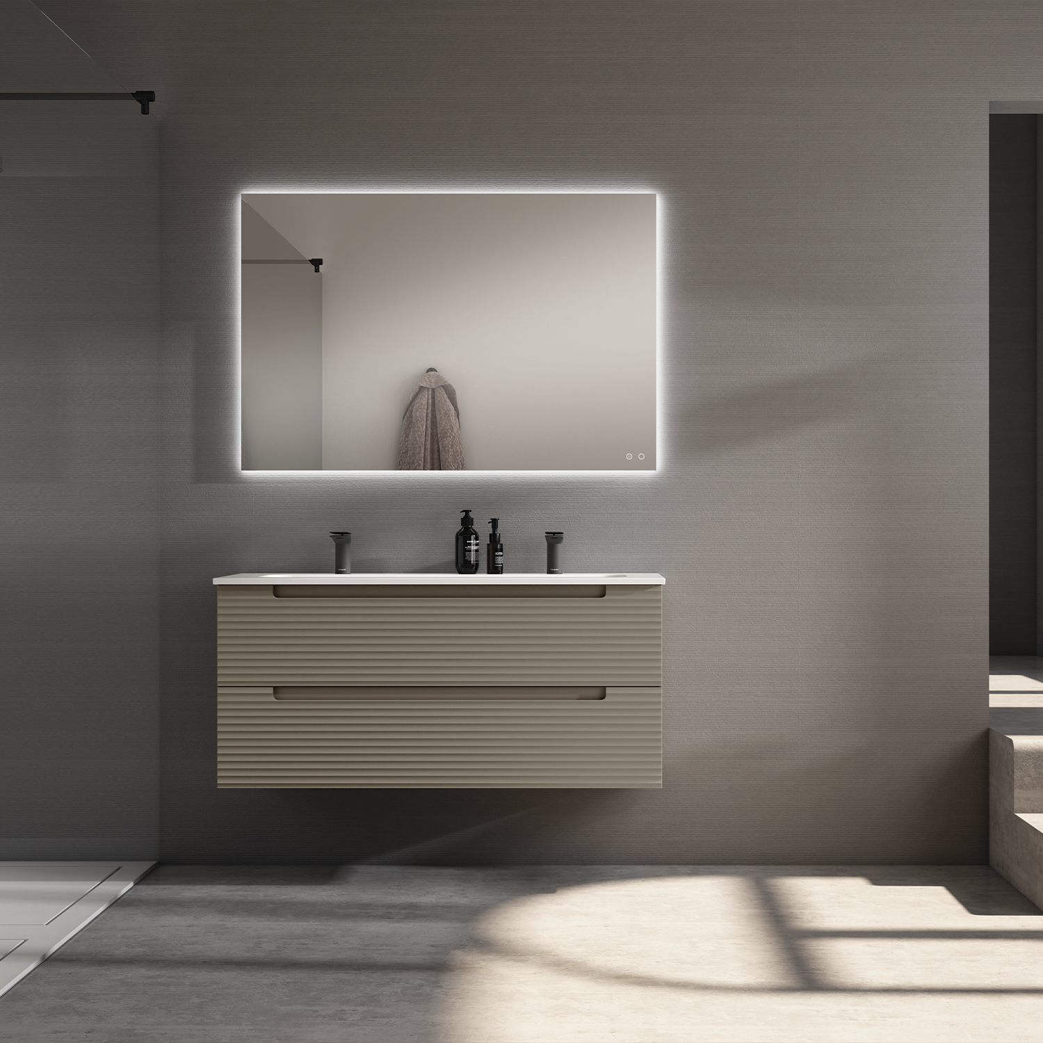 Kyoto Modern Single Vanity Bathroom Sink Cabinet with Porcelain Basin - Perfect for Small Bathrooms, Powder Rooms & Master Bath Renovations