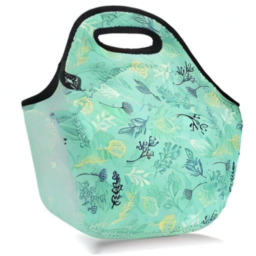LOVAC Neoprene Lunch Bag - Thick Insulated & Waterproof Lunch Tote with Zipper for Work, School, Picnics & Outdoor Travel | Durable & Leakproof Food Container for Office, Hiking & Camping (Leaf Green)