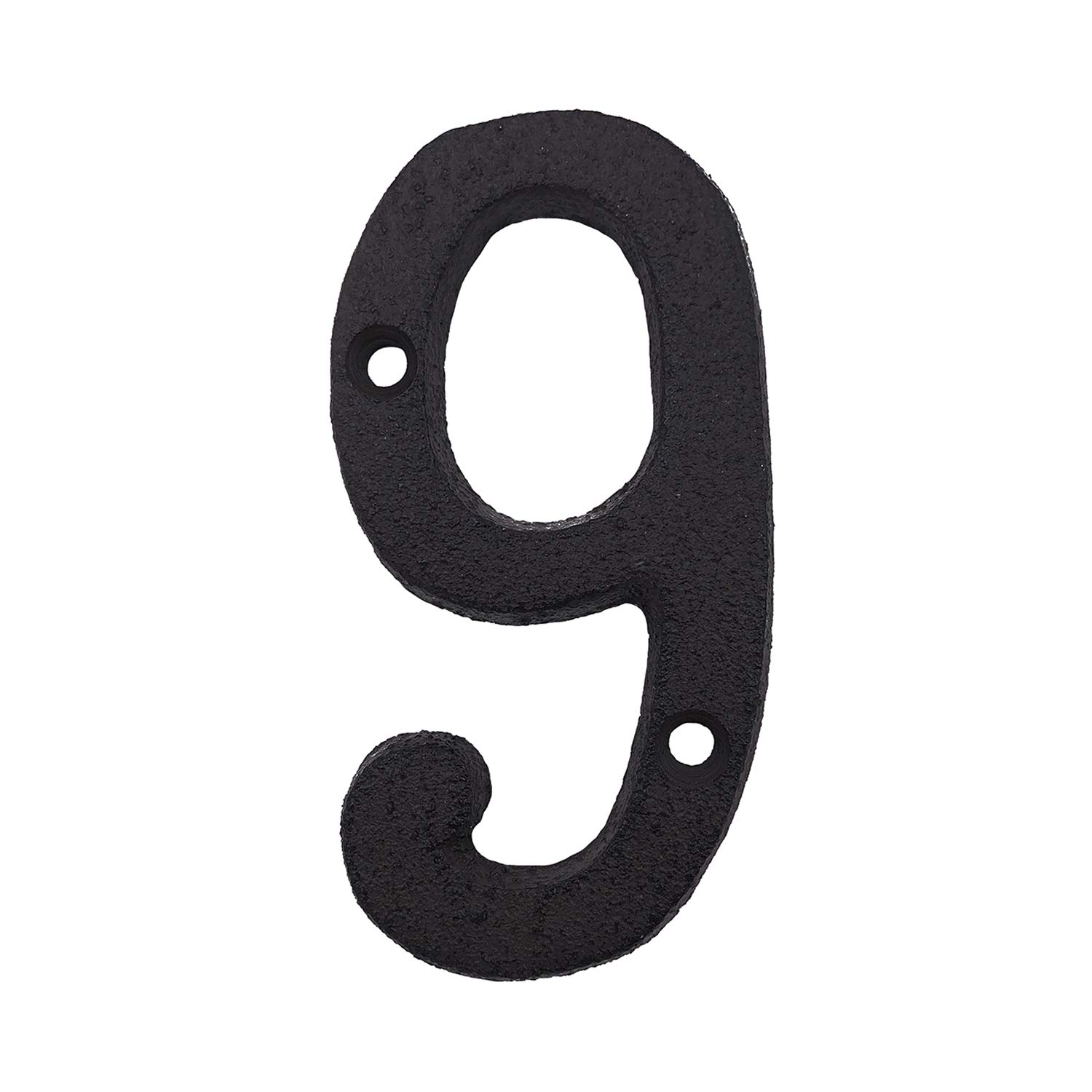 3 Inch Solid Cast Iron House Numbers - Durable Home Address & Mailbox Numbers (Number 9) for Front Door, Porch, Fence & Yard Decor
