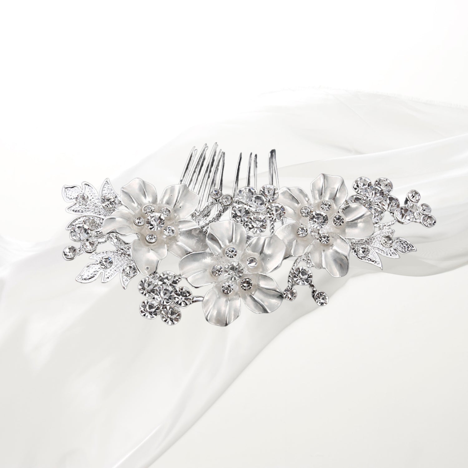 Floral Hair Comb for Women & Girls - Elegant Bridal Hair Accessories & Flower Girl Hairpiece - Perfect for Weddings, Prom & Special Occasions