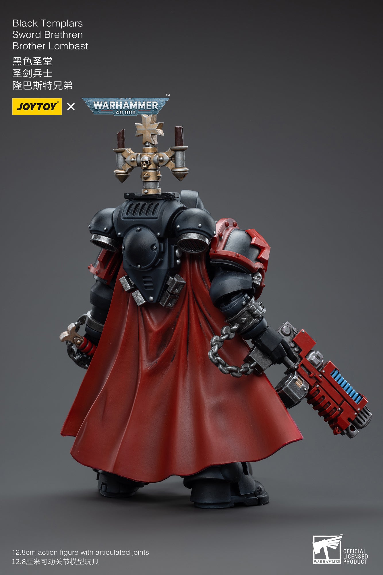 Pre-Order JOYTOY 1/18 Scale Warhammer 40K Black Templars Sword Brethren Brother Lombast Action Figure (Reissue) - Perfect for Warhammer Collectors and Tabletop Gaming Displays