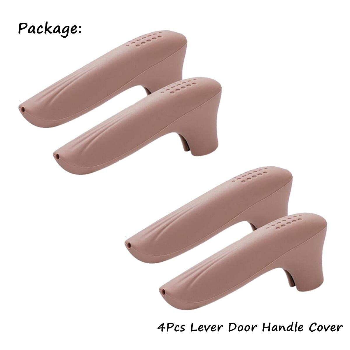 4-Pack Silicone Door Handle Covers - Anti-Collision, Anti-Static, Multi-Functional Grip Protectors for Lever Style Doors - Perfect for Home, Office & Kids Safety (Household Essentials)