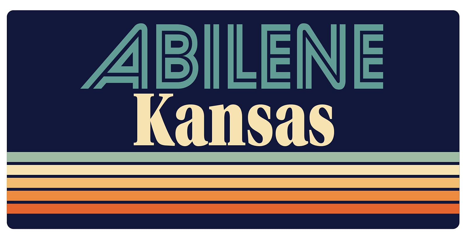 Vintage Abilene Kansas Fridge Magnet 5 x 2.5 Inch - Retro Souvenir & Decorative Refrigerator Magnet for Travel Lovers, Home & Office Decor