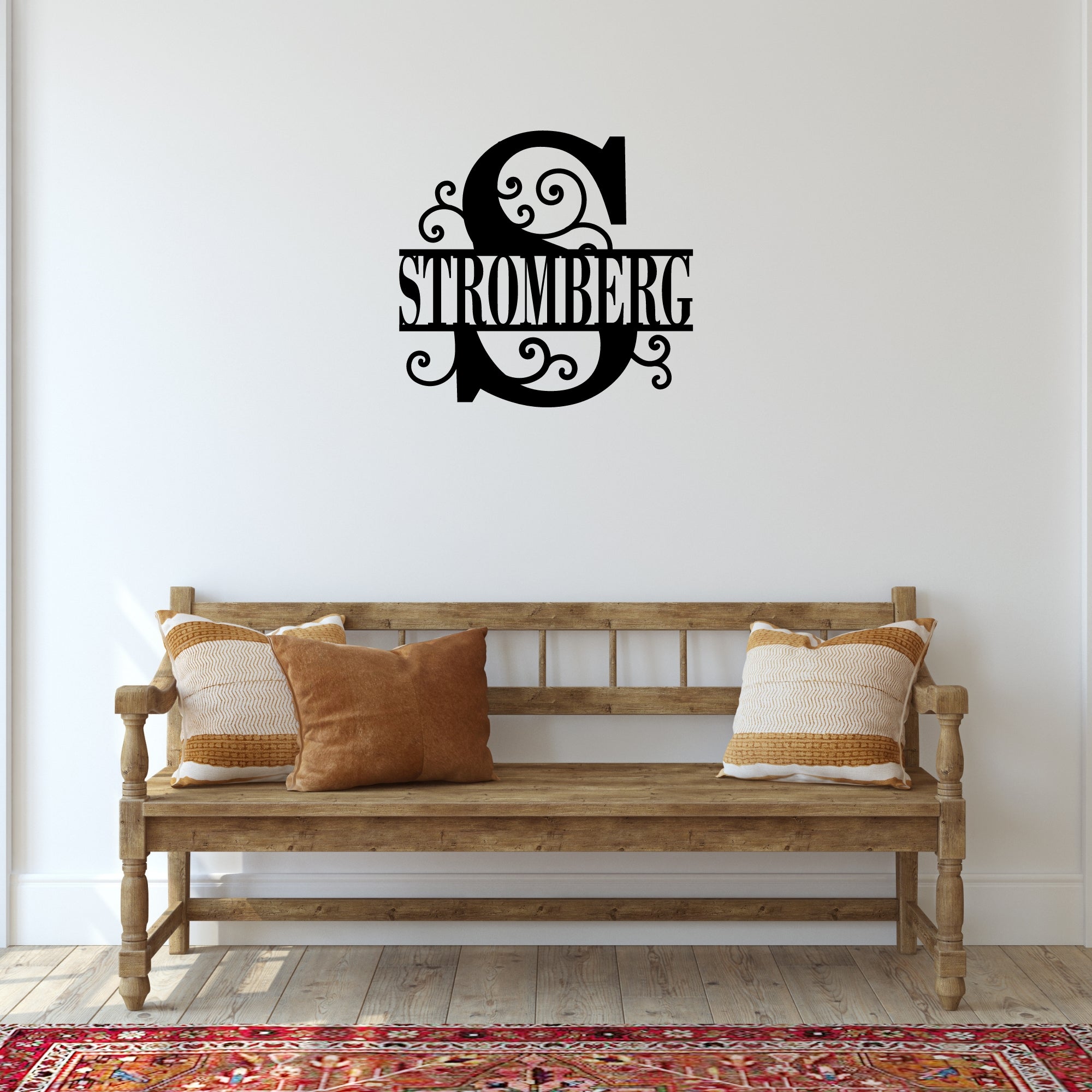 Personalized Initial Metal Wall Decor with Elegant Scrollwork - Perfect for Home, Office, Wedding & Gift Giving