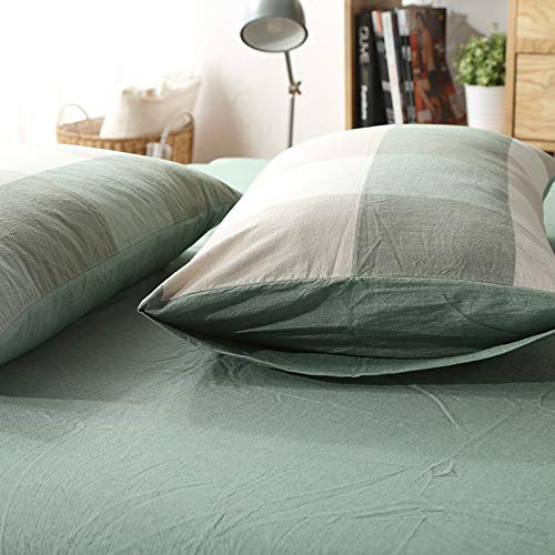 Premium 100% Cotton 200 Thread Count Duvet Cover Set - King Size Green Herbal Print (Includes Duvet Cover + 2 Pillowcases) | Soft Breathable Bedding for Luxurious Comfort | Perfect for Master Bedroom, Guest Room & Hotel Use