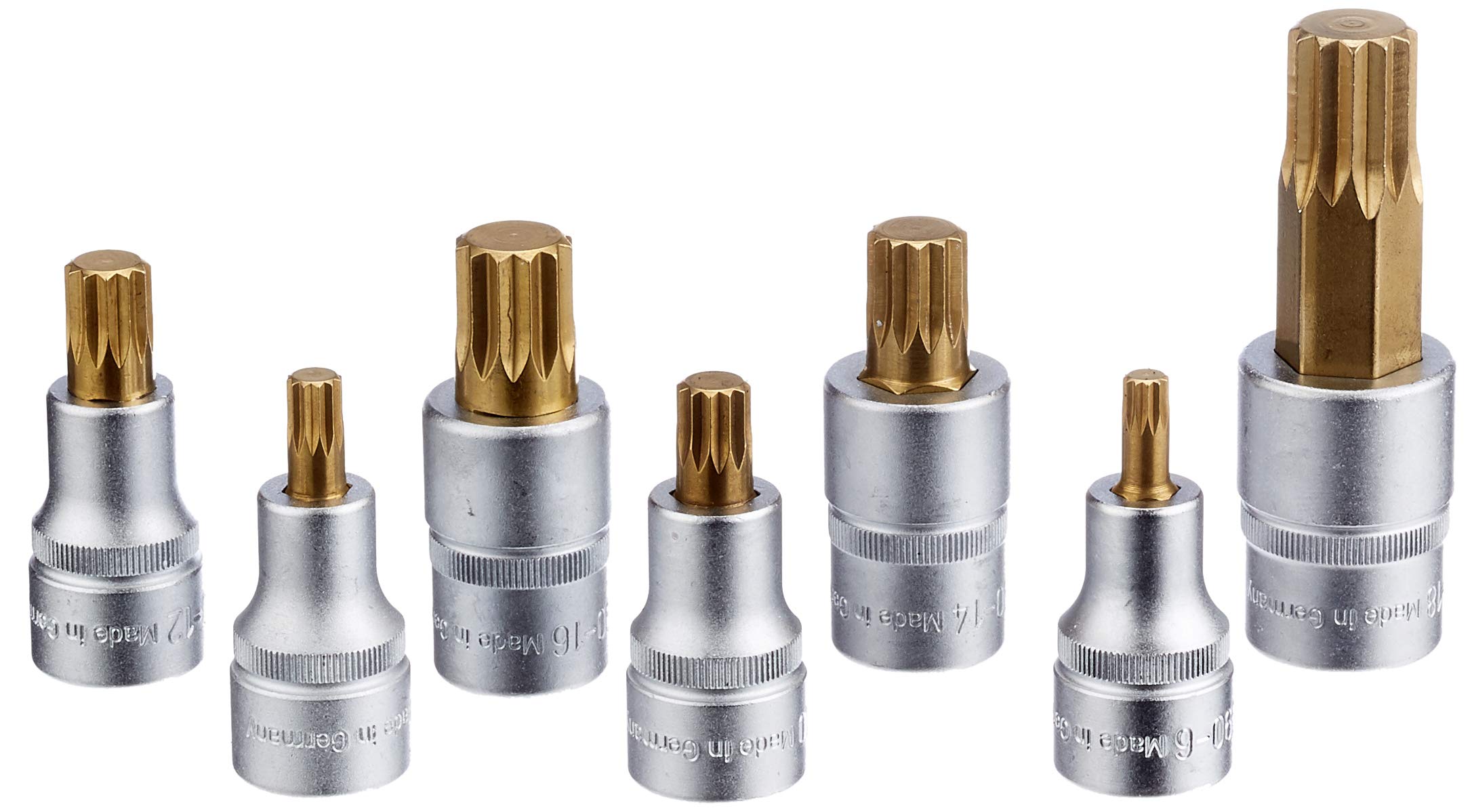 HAZET 163-243/7 XZN Screwdriver Socket Set - Internal Serration Profile, CVD-Tin Coated for Professional Automotive Repair & Maintenance | Perfect for German Cars, Trucks & Industrial Equipment