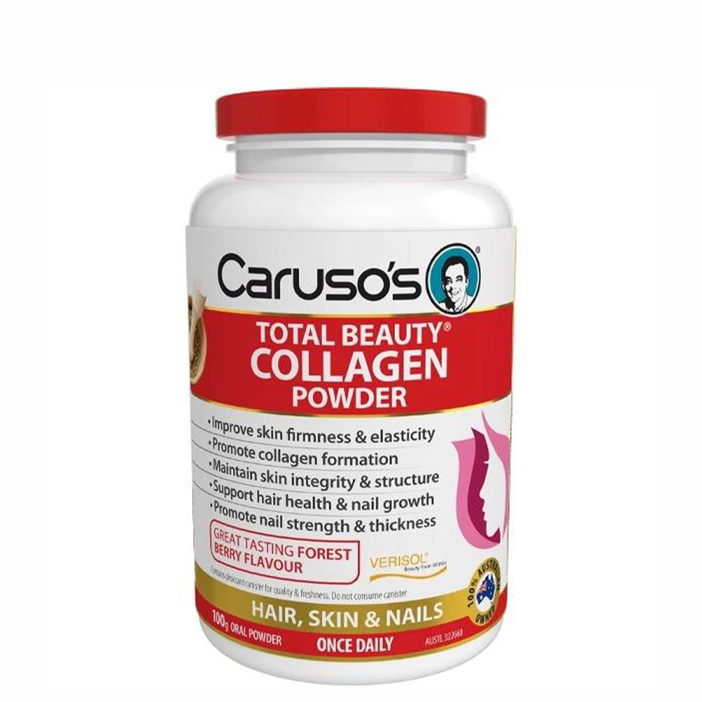 Caruso's Total Beauty Collagen Powder for Skin, Hair & Nails | Hydrolyzed Collagen Peptides Supplement | Supports Joint Health & Anti-Aging | Perfect for Smoothies, Coffee & Daily Wellness Routine