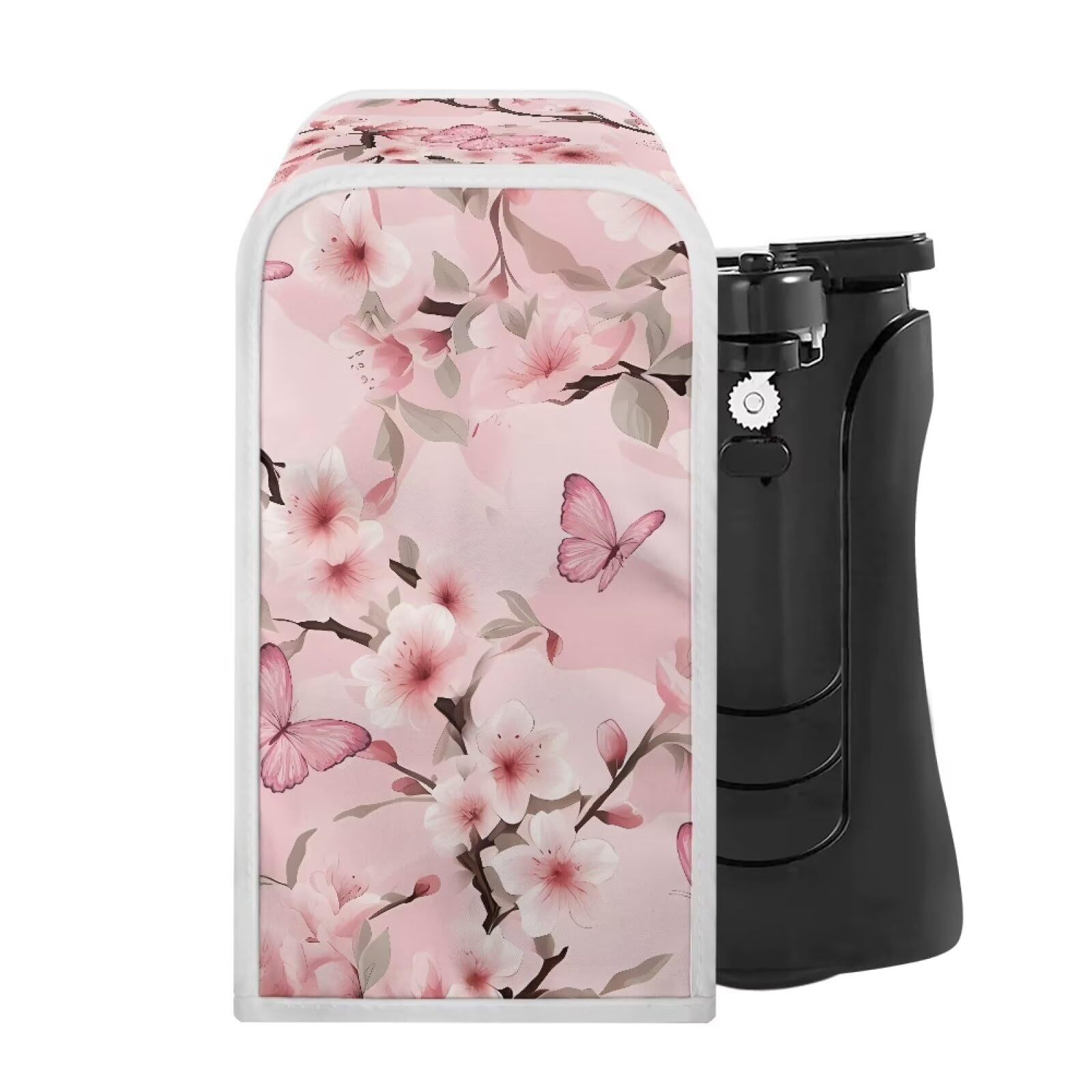 Pink Flower Can Opener Cover - Dust & Stain Protection for Electric/Automatic Can Openers - Universal Fit Kitchen Appliance Cover (Ideal for Countertop Storage & Kitchen Organization)