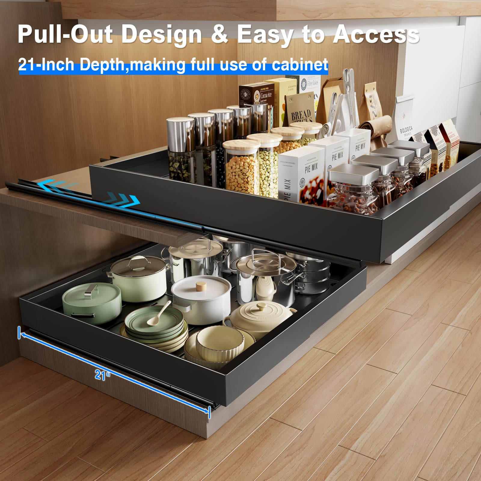 2 Pack Expandable Pull Out Cabinet Organizer - 21