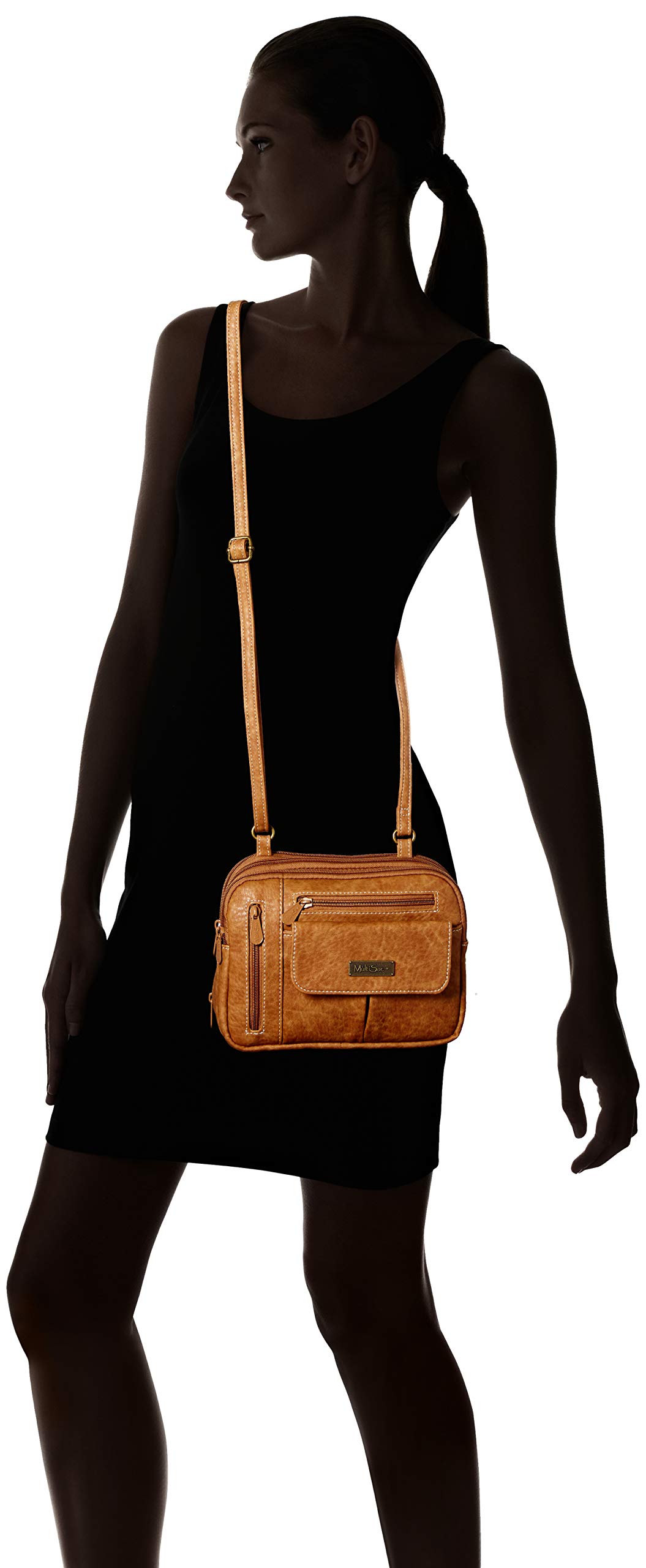 MultiSac Zippy Triple Compartment Crossbody Bag for Women - Waterproof Travel Purse with RFID Protection - Perfect for Shopping, Work & Travel Accessories