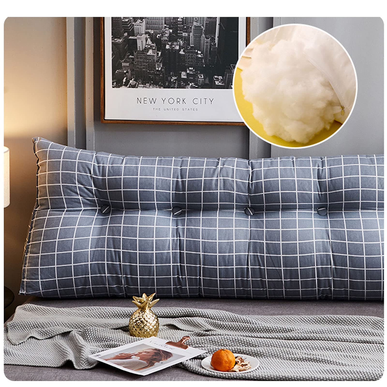 Triangular Reading Pillow - Queen, Twin & King Size Wedge Cushion with Thick Support for Daybeds, Backrest & Lumbar Comfort | Perfect for Reading in Bed, Watching TV, or Relaxing on a Daybed