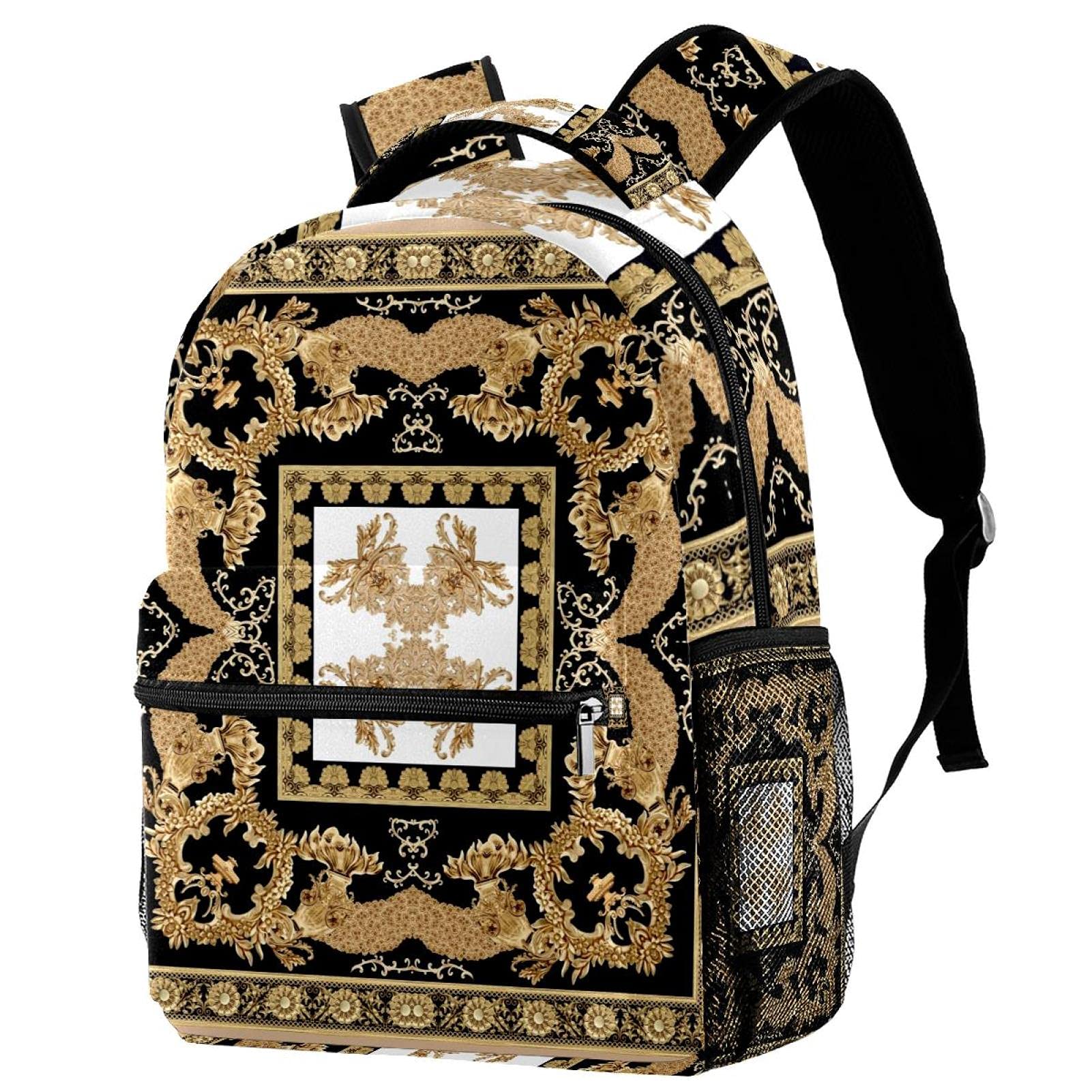 Baroque Print Backpack for Women & Men - Stylish Daypack for Travel & School