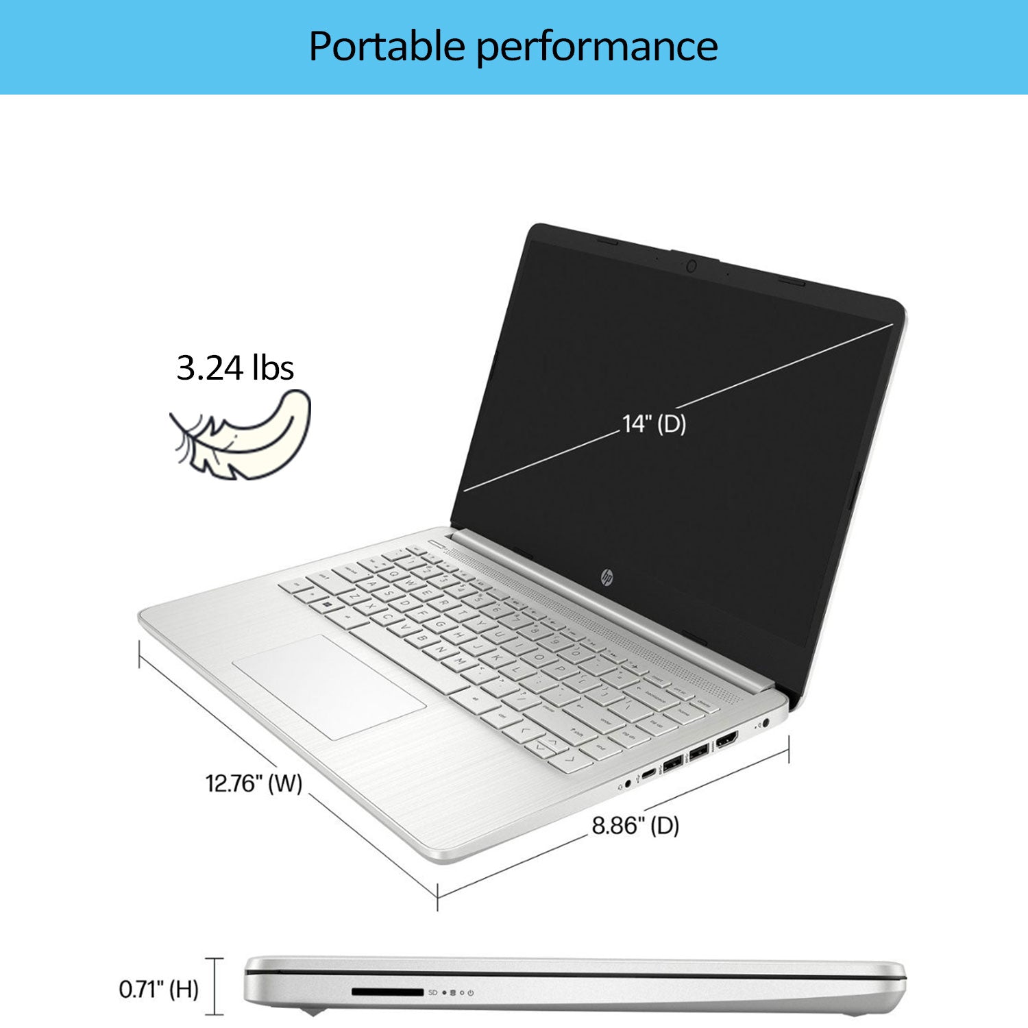 HP Essential 14-inch Laptop - Intel Pentium Silver, 4GB RAM, 128GB SSD, Intel UHD Graphics, Windows 11 Home - Perfect for Home Office, Online Learning & Everyday Computing (Silver)