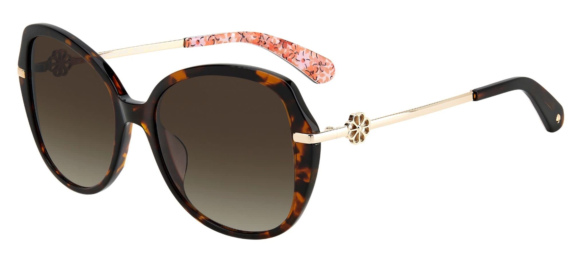 Kate Spade New York Women's Taliyah Square Sunglasses - Havana/Brown Gradient Lens (57mm) | UV Protection Fashion Sunglasses for Women | Perfect for Beach, Driving & Outdoor Activities