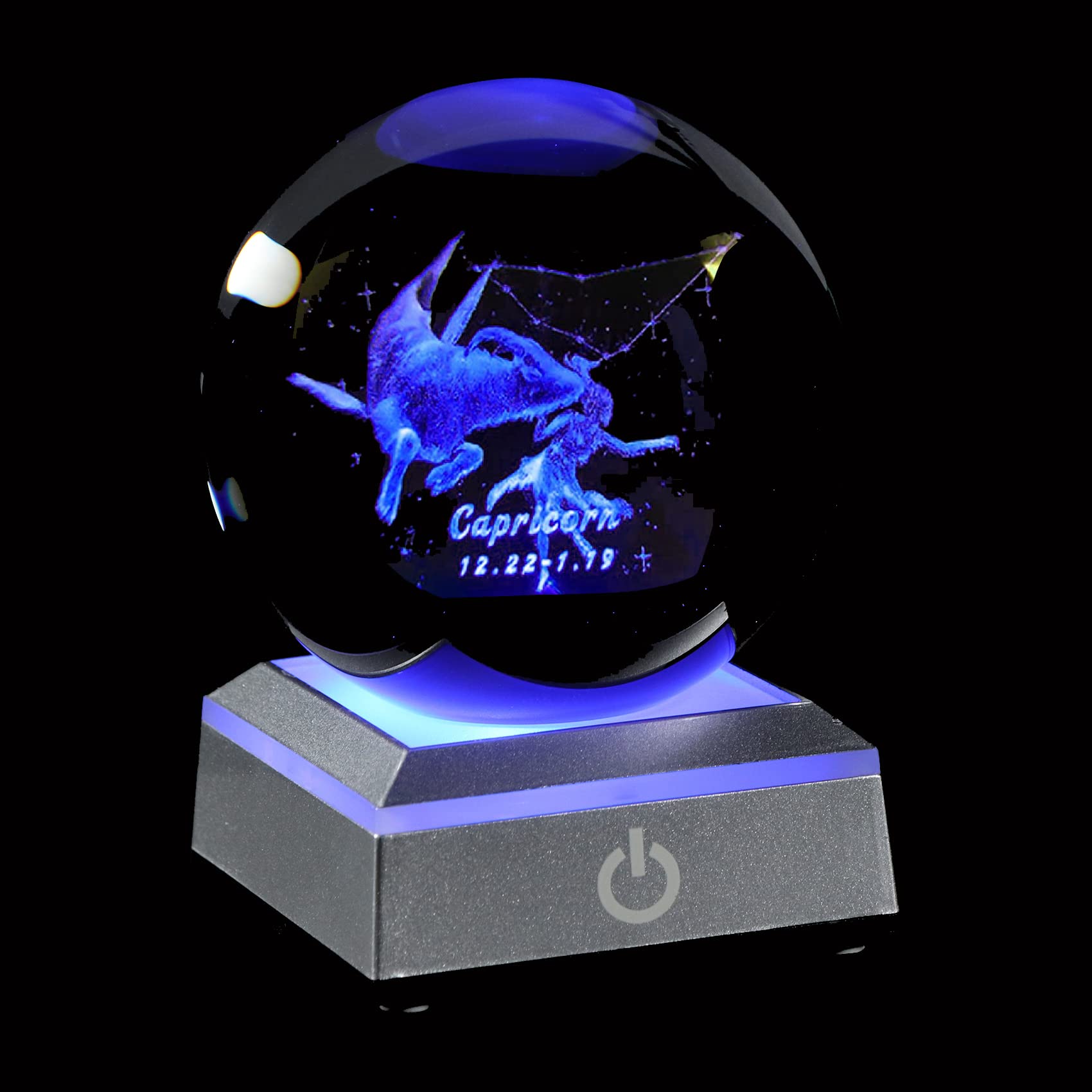 CNLQ 3D Crystal Capricorn Zodiac Gift - Elegant Glass Figurine Constellation Decor for Women & Men | Perfect December & January Birthday Present for Girlfriend, Wife, Mom, Aunt | Home & Office Desk Decoration, Astrology Lover Gift