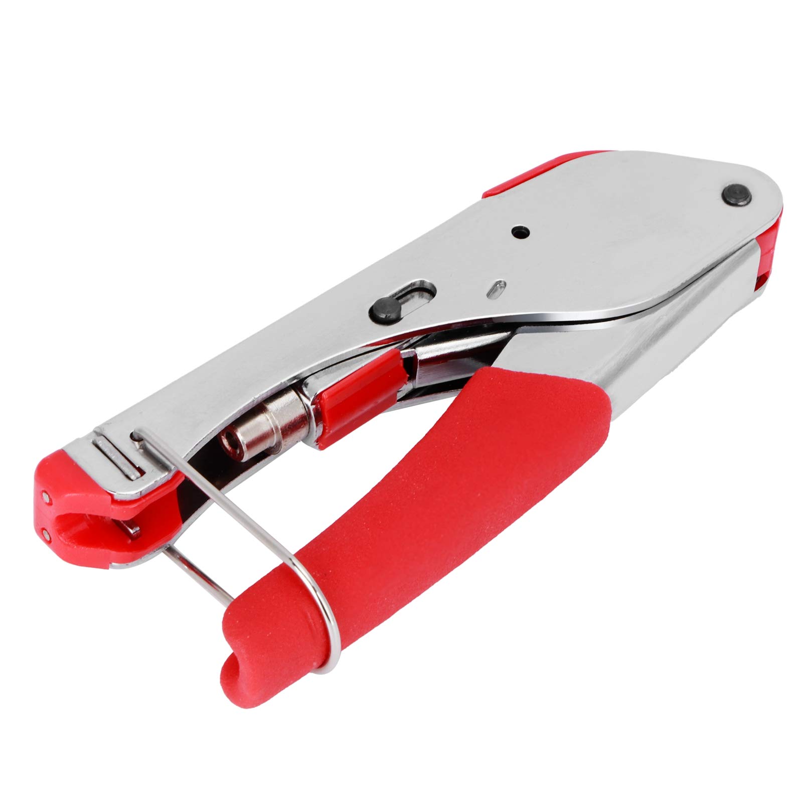 Professional Coaxial Cable Crimper Tool - Heavy Duty RG6 RG59 Compression Plier with Comfortable Rotating Handle for Cable TV, Satellite, and Internet Installations - Perfect for Technicians and DIY Home Networking Projects