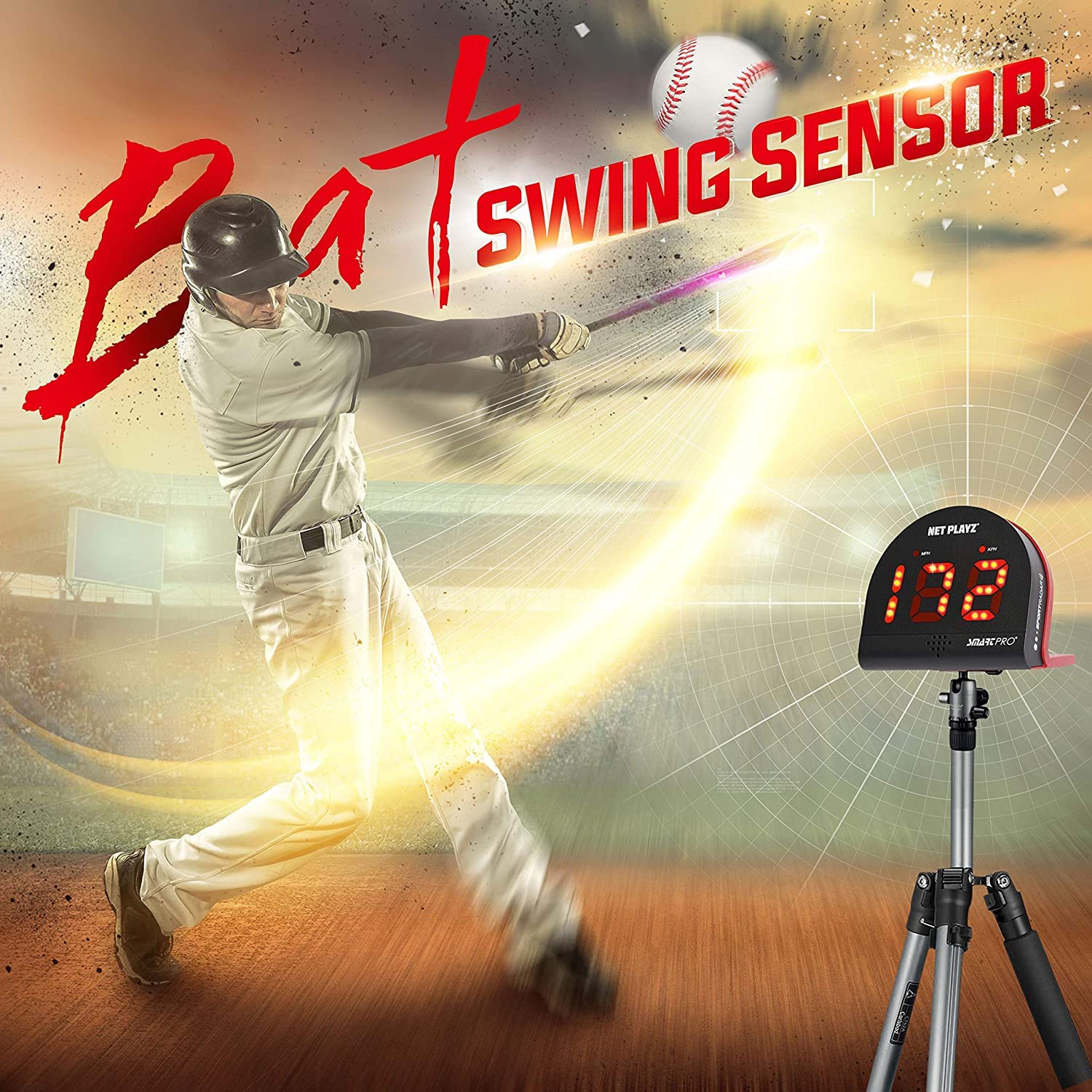 Baseball Speed Radar Gun for Training | Multi-Sport Radar Equipment for Hockey, Tennis & Soccer | Hands-Free Pitching & Batting Speed Measurement | Perfect for Coaches, Players & Sports Enthusiasts