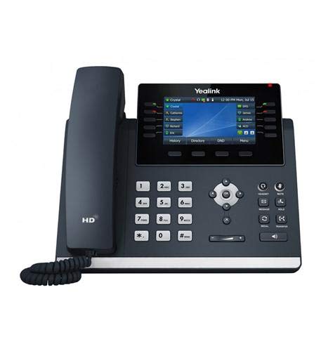 Yealink T46U IP Phone with Power Adapter - HD VoIP Business Phone for Office & Remote Work - Ideal for Call Centers, Home Offices & Conference Rooms