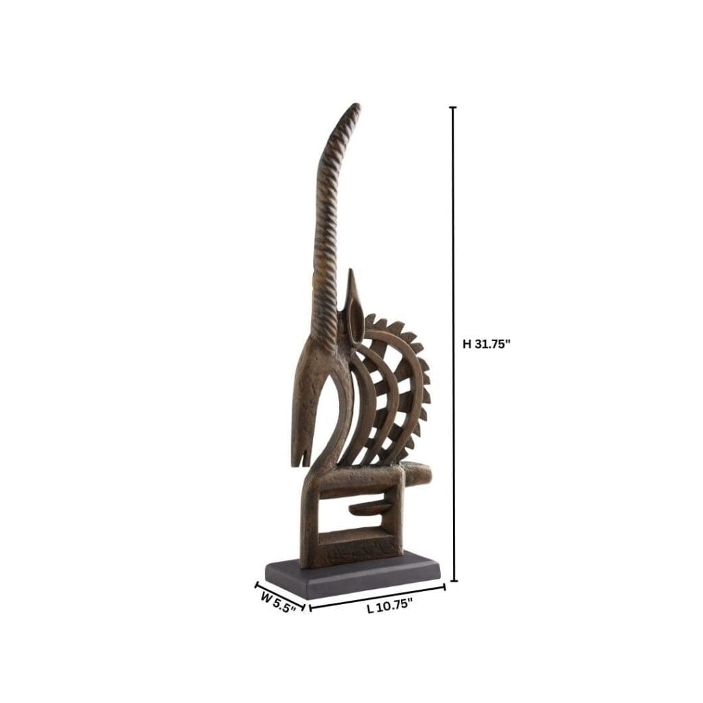 Cyan Design 11671 Antelope Chi Wara Rustic Wooden African Tribal Wall Art - Handcrafted Home Decor for Living Room, Bedroom & Office
