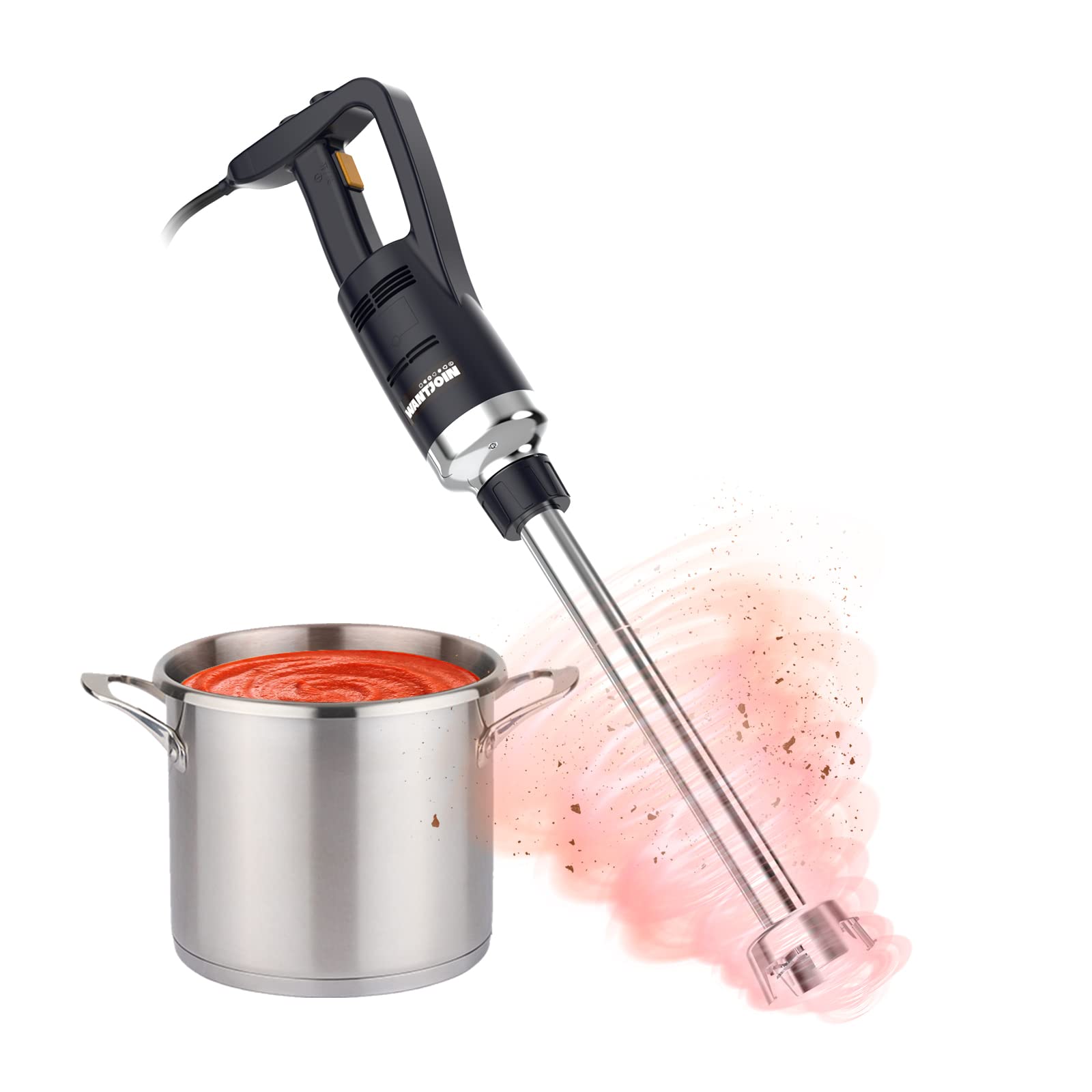 WantJoin Commercial Immersion Blender 0.7HP/1HP Heavy Duty Hand Blender - Variable Speed, Removable 16