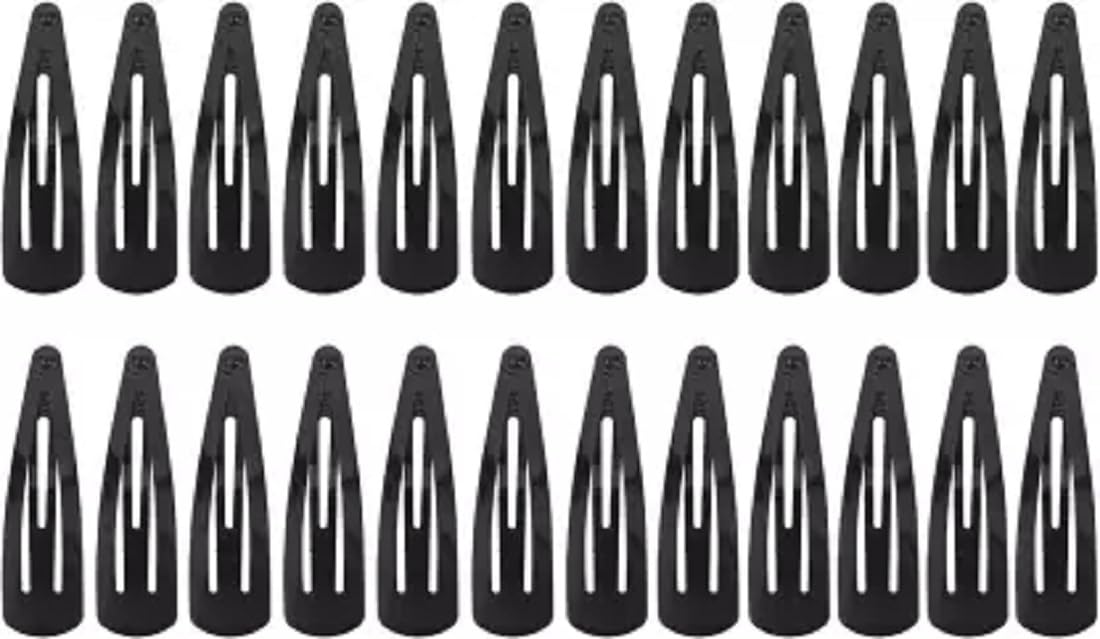 Matte Finish Metal XL Tic Tac Hair Clips for Women - Black Hair Accessories | Strong Hold Hair Clips for Thick Hair | Perfect for Work, Parties & Everyday Styling