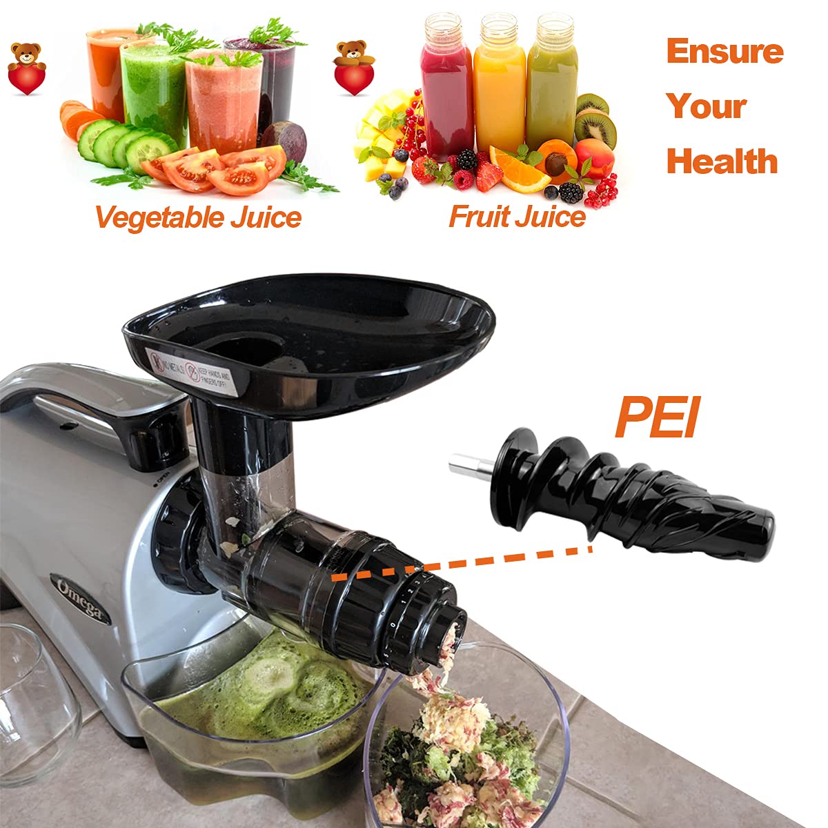 Omega Juicer Replacement Parts - Compatible with Omega 8003, 8004, 8005, 8006, 8007, 8008 & NC900 Models - High-Quality 8006 Juicer Parts for Smooth Juicing at Home or Commercial Use