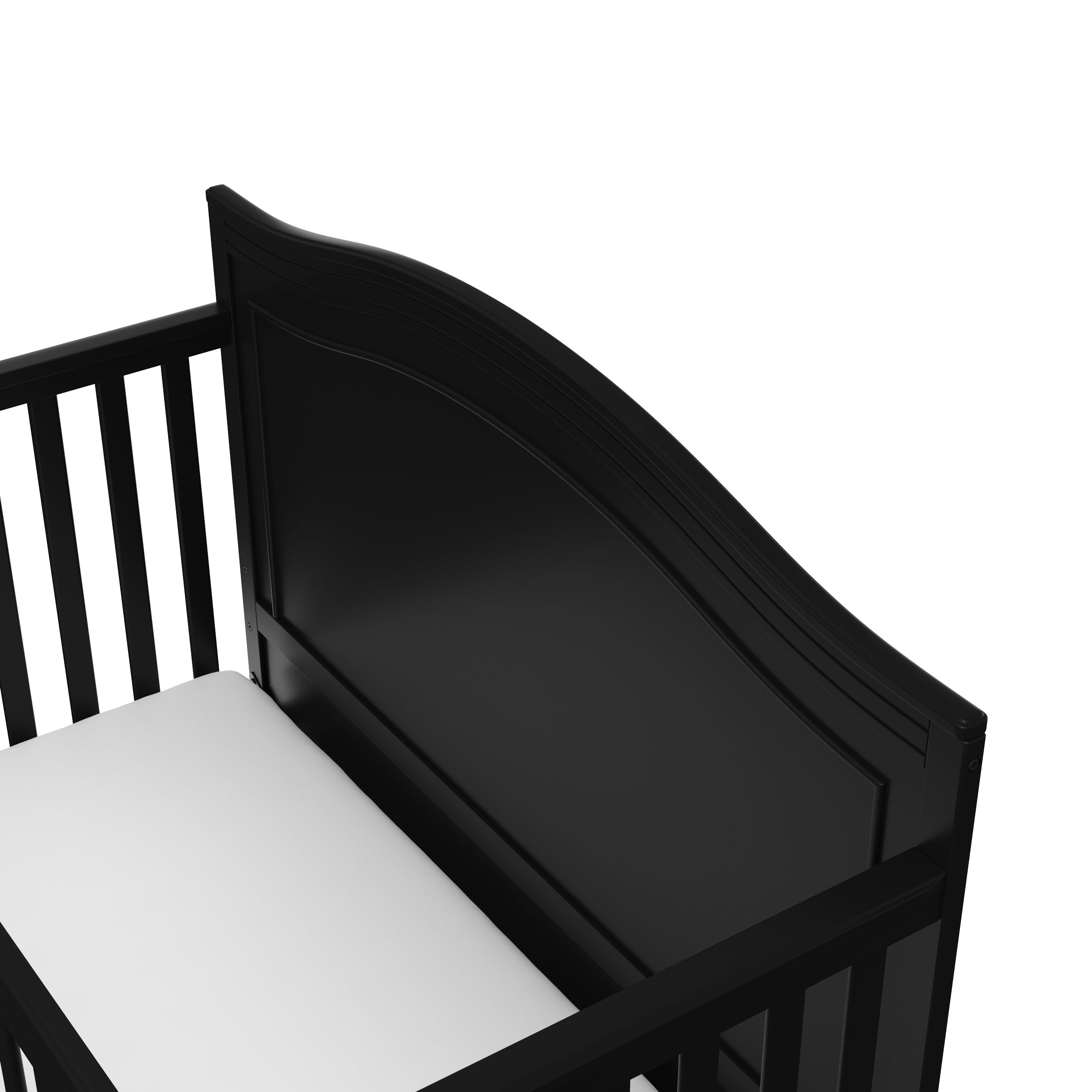 Graco Paris Convertible Crib & Mattress Set - GREENGUARD Gold Certified Baby Crib with Included Mattress, Nursery Essentials in Black | Safe & Durable for Newborn to Toddler | Perfect for Modern Nursery, Bedroom, and Daycare Centers