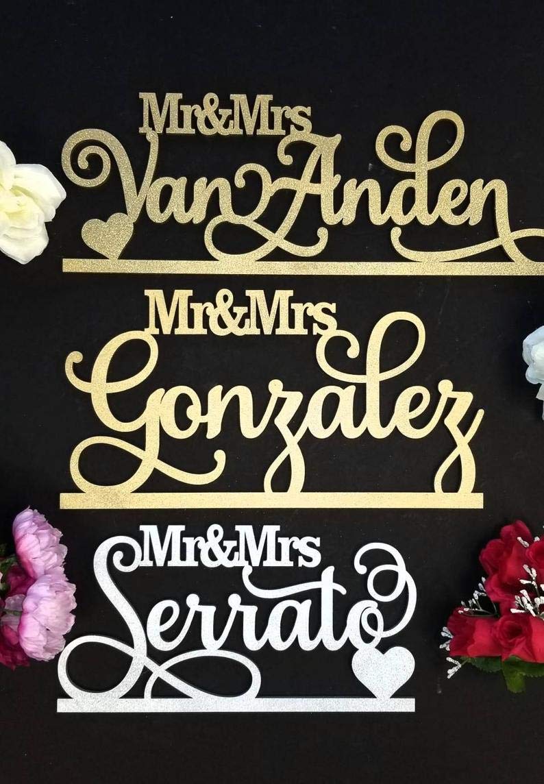 Personalized Mr and Mrs Wedding Sign - Custom Sweetheart Table Decor for Head Table - Perfect for Wedding Reception, Anniversary & Home Decor