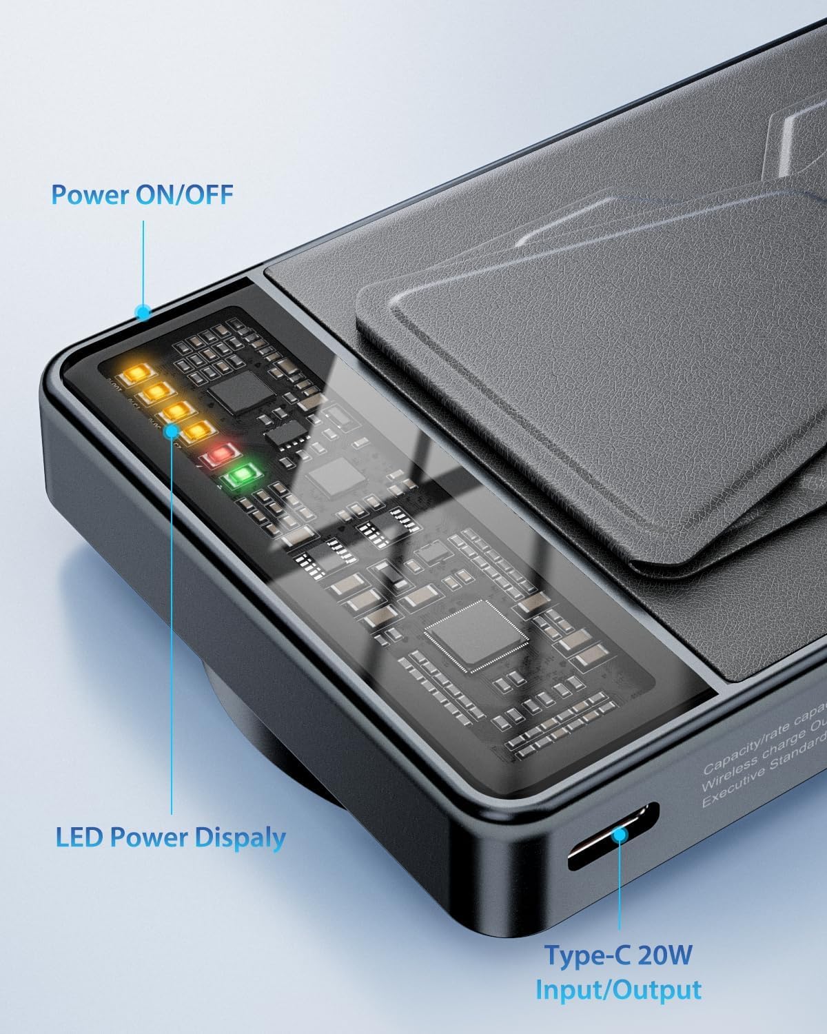 KPON 10000mAh MagSafe Power Bank - Fast Magnetic Wireless Charger with Foldable Stand | Portable Battery Pack for iPhone 16/15/14/13/12 Series & Apple Watch | Perfect for Travel, Work & Outdoor Adventures