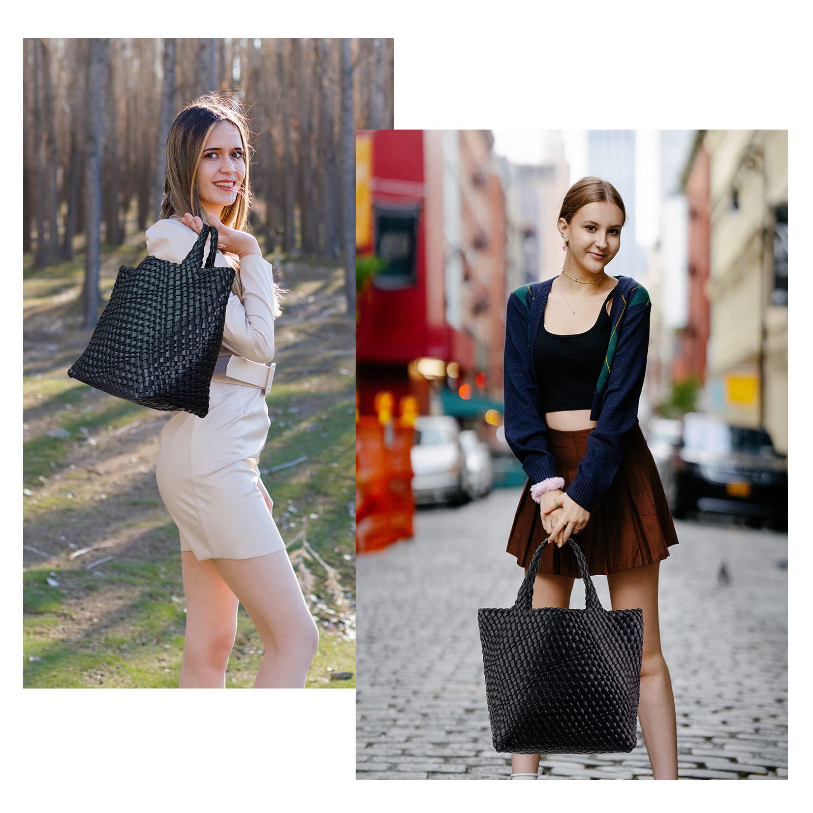 ORAD Women's Large Neoprene Tote Bag - Stylish Woven Handbag with Roomy Shoulder Strap for Beach, Gym, Travel & Work | Perfect for Yoga, Shopping & Daily Commute