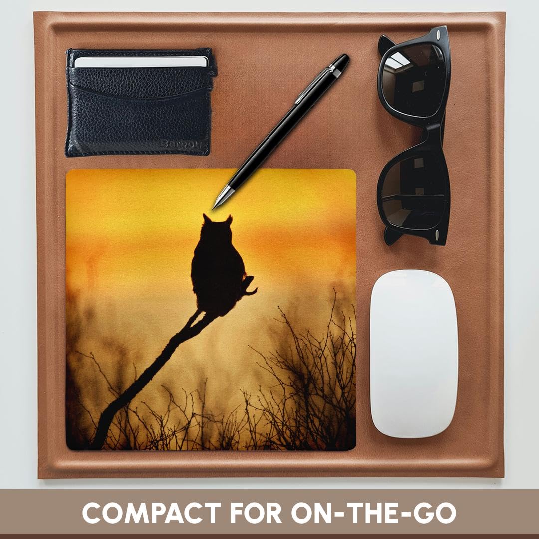 3D Rose Great Horned Owl Sunset Mouse Pad - 9