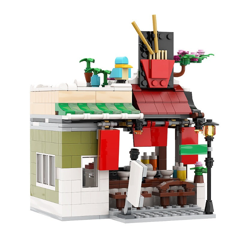 Gobricks 441 PCS MOC-137613 31131 Noodle Shop Building Blocks Set - Expandable Modular Toy for Creative Play & Display