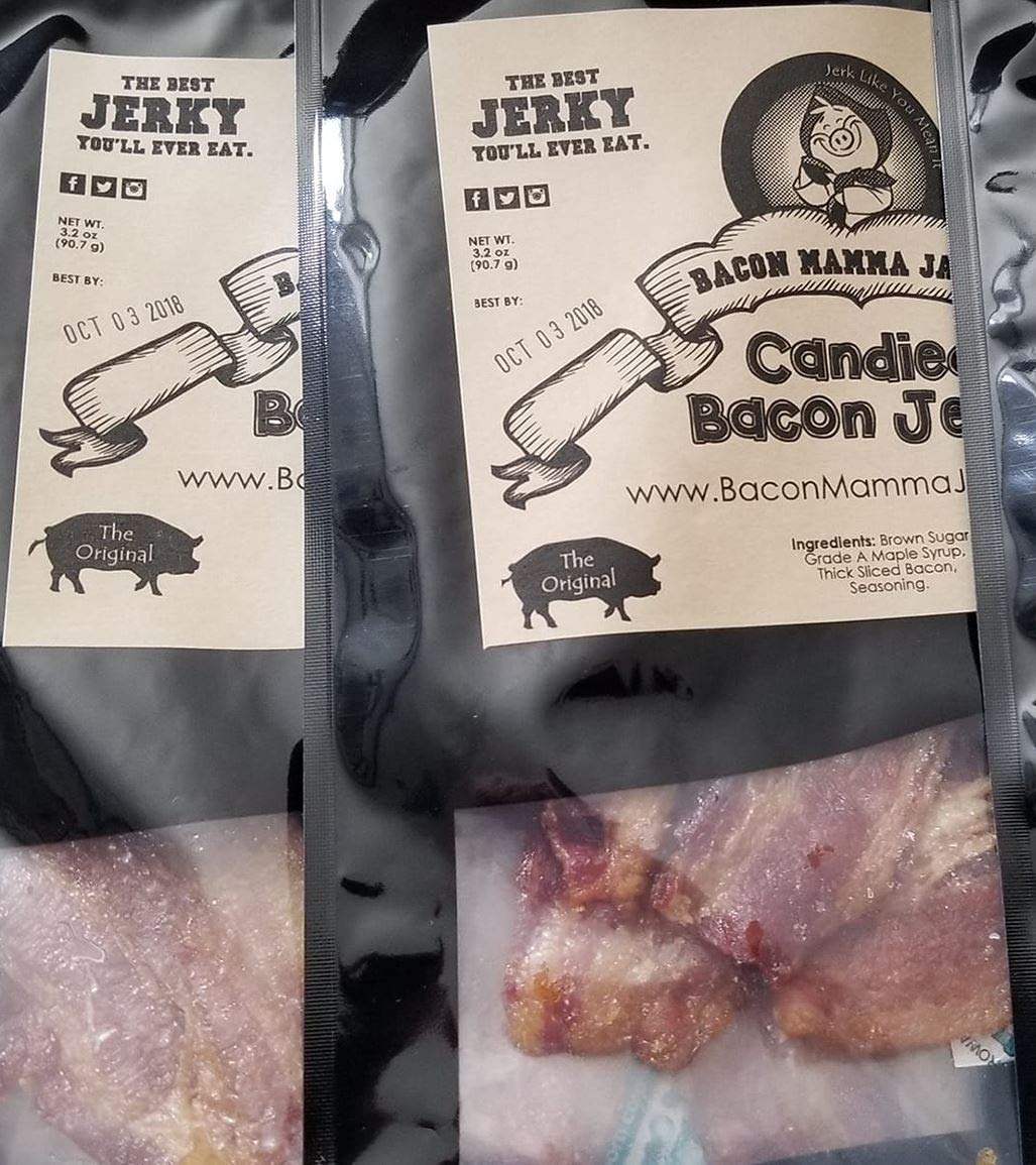 Brown Sugar Candied Bacon Jerky - 10 Pack Bulk Snacks for Hiking, Camping & Road Trips | Sweet & Smoky Protein Snack