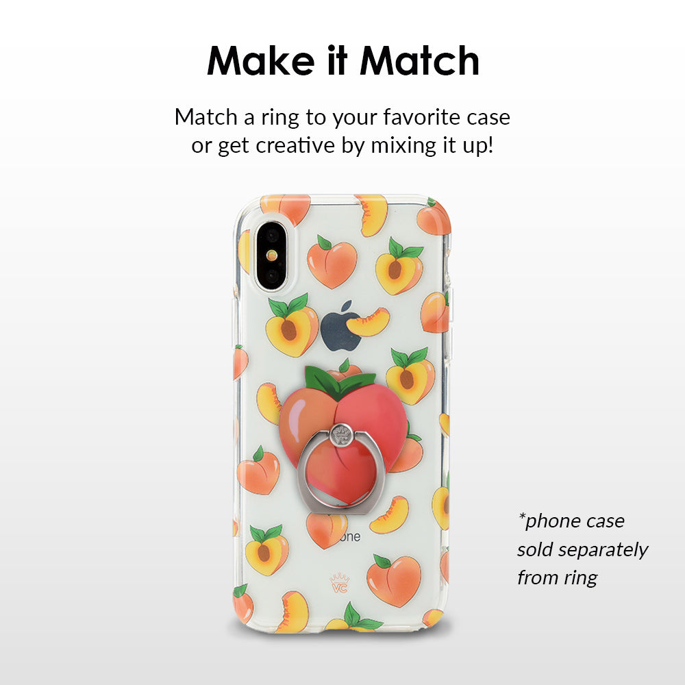 Peach Phone Ring Holder - Grip Stand for iPhone, Samsung & Smartphones - Perfect for Selfies, Videos & Hands-Free Use at Home, Gym & Travel