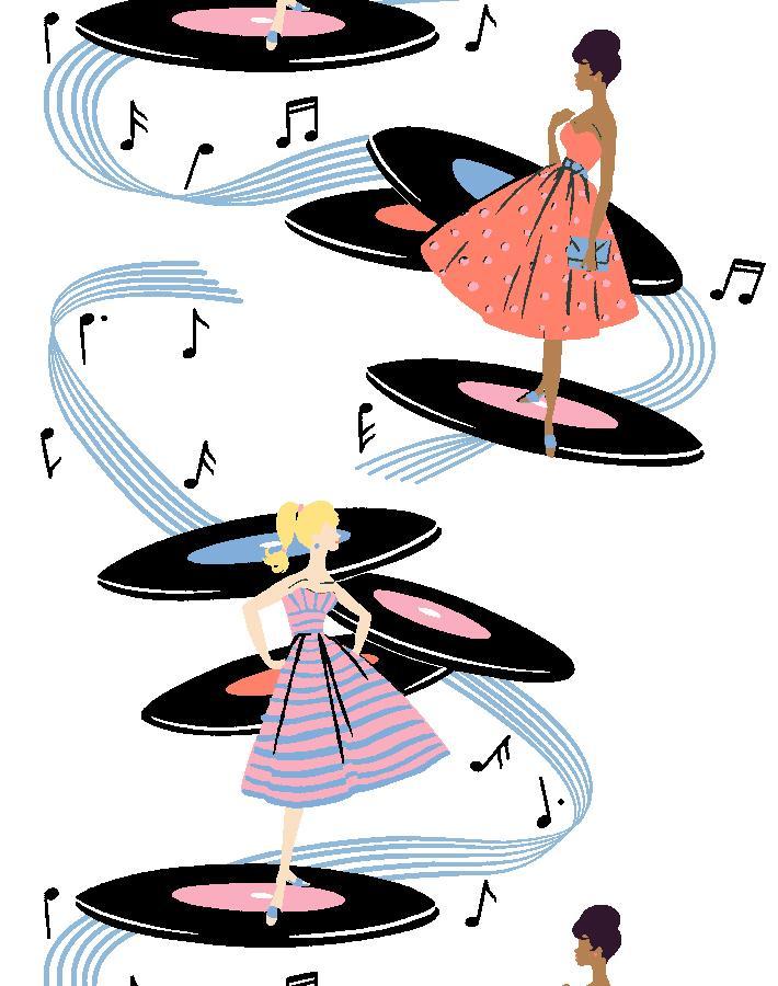 Barbie™ Denim Watermelon Galaxy Records Wallpaper - Perfect for Kids' Bedrooms, Playrooms & DIY Home Decor
