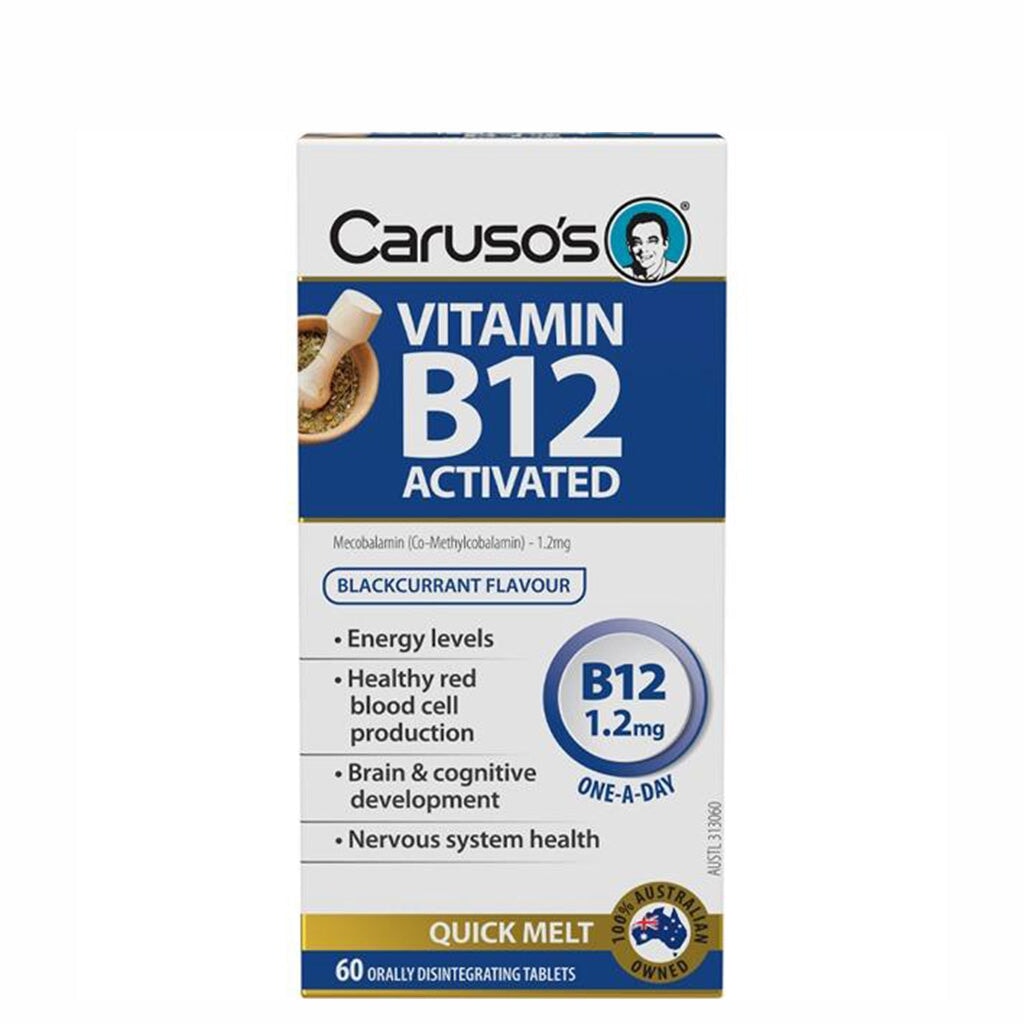 Caruso's Activated Vitamin B12 1200mcg Supplement - Supports Energy, Metabolism & Nervous System - Ideal for Vegan, Vegetarian & Active Lifestyles